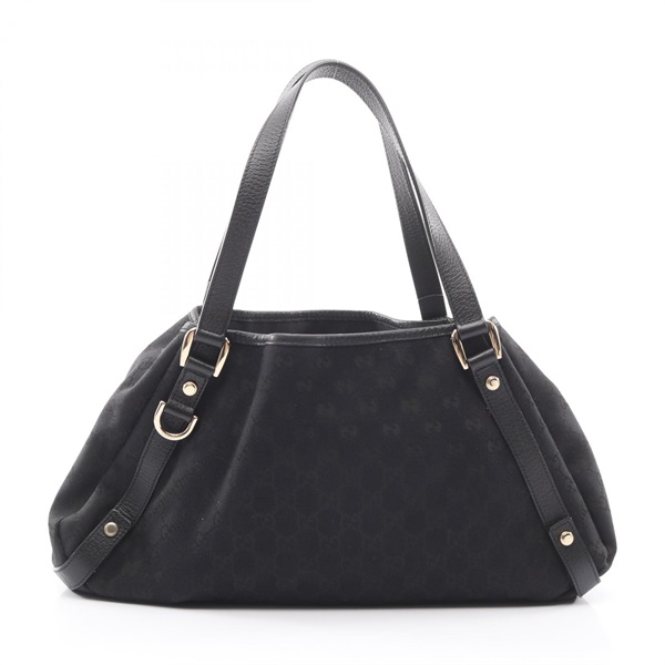 GUCCI Abbey GG canvas Shoulder Handbag 130736 leather Black Used Women