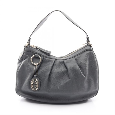 GUCCI Sukey Guccissima Shoulder Handbag 364843 leather Gray Used Women GG