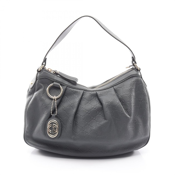 GUCCI Sukey Guccissima Shoulder Handbag 364843 leather Gray Used Women GG