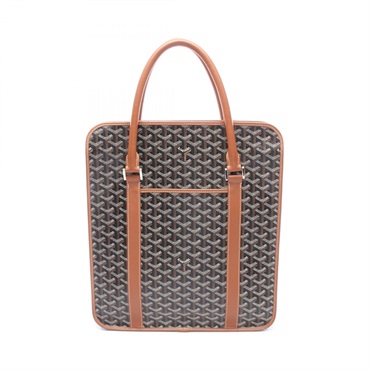 GOYARD Bourgogne Hand Tote Bag canvas leather Black Brown White Used Women