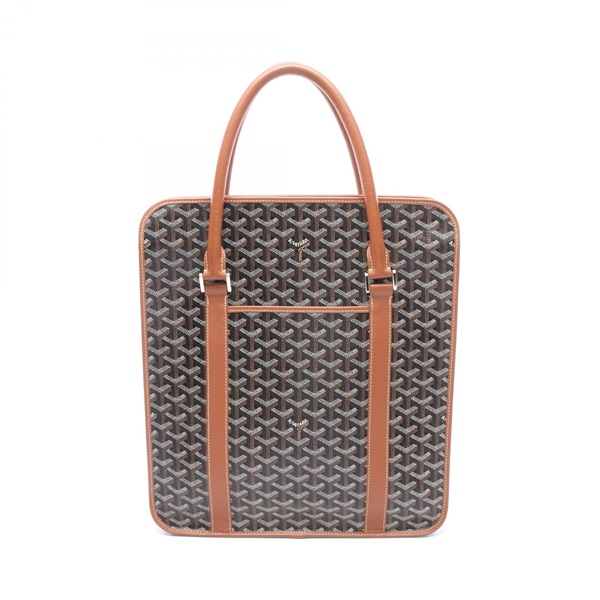 GOYARD Bourgogne Hand Tote Bag canvas leather Black Brown White Used Women