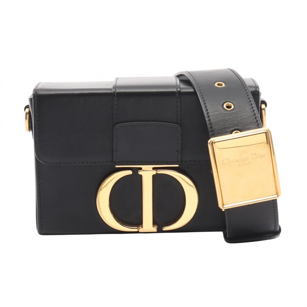 Christian Dior 30 Montaigne Box Shoulder Crossbody Bag Leather Black GHW Used