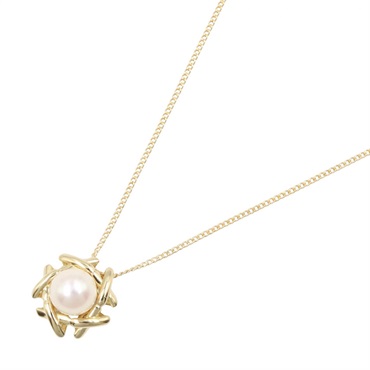 TIFFANY＆CO Pearl Necklace Pendant 18KYG Yellow Gold Pearl White Used Women