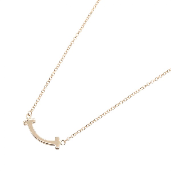 TIFFANY＆CO T Smile Mini Necklace 18KPG Pink Rose Gold Used women