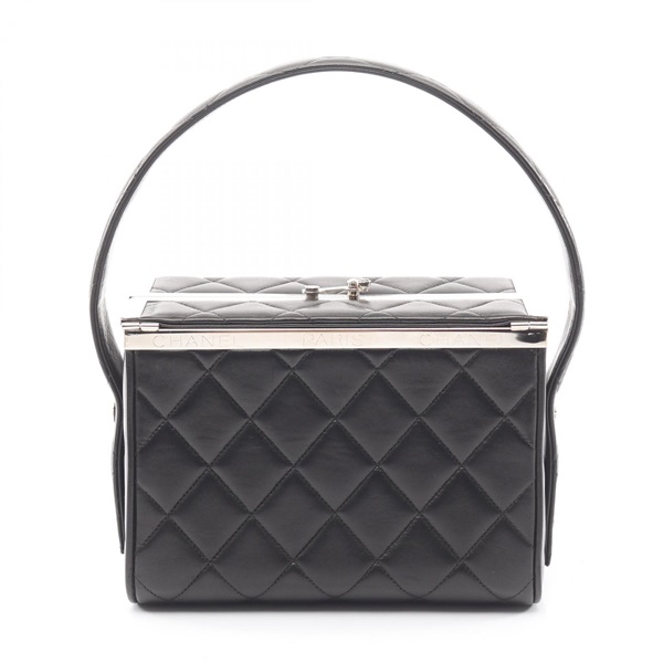 CHANEL Matelasse Box Handbag Lambskin sheep leather Black SHW Used Women CC