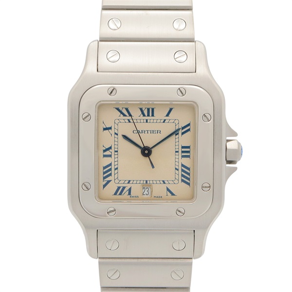 CARTIER Santosgalbe LM Wrist Watch W20018D6 Quartz Stainless Steel Used mens