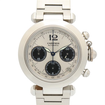 CARTIER Pasha C Chronograph Wrist Watch W31048M7 Automatic winding SS Used Women
