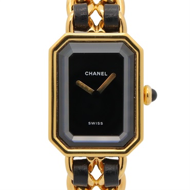 CHANEL Premiere M Wrist Watch H0001 Quartz Gold Plated leather Used Women