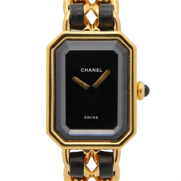 CHANEL Premiere M Wrist Watch H0001 Quartz Gold Plated leather Used Women