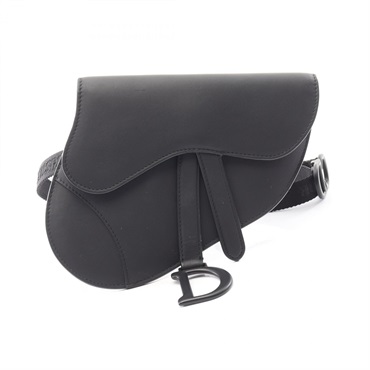 Dior Saddle Waist bag leather Black Used Women