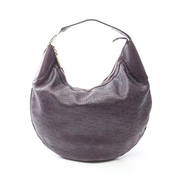 GUCCI Horsebit Shoulder Bag 145764 leather Purple Used Women
