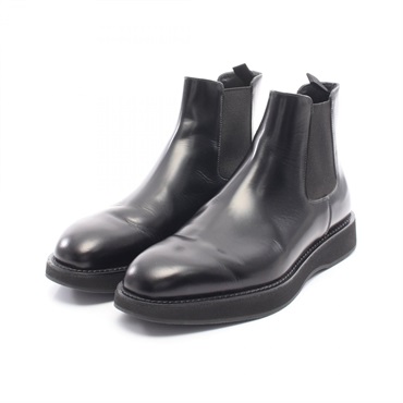 PRADA Brushed leather Chelsea Short boots shoes 2TC059 leather Black Used #6 1/2