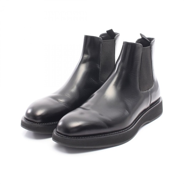 PRADA Brushed leather Chelsea Short boots shoes 2TC059 leather Black Used #6 1/2