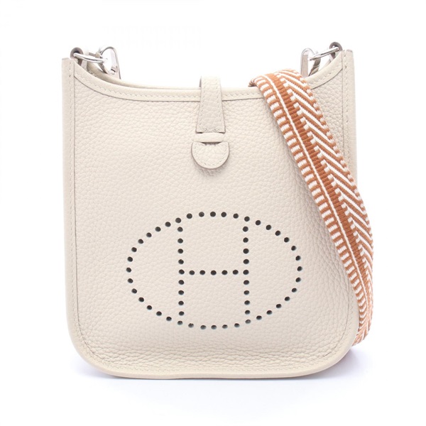 HERMES Evelyne TPM Shoulder Crossbody Bag Clemence leather Beton SHW Used Z