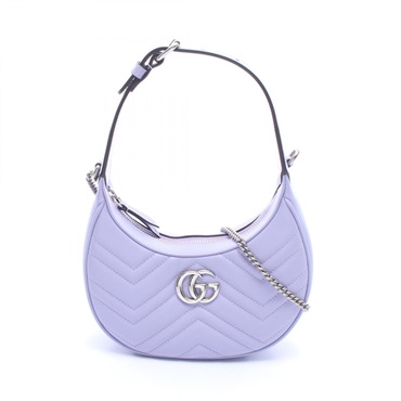 GUCCI GG Marmont Chain Crossbody Shoulder Handbag 699514 leather Purple Used