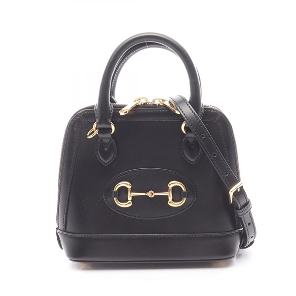 GUCCI Horsebit 1955 Small Top Handle Crossbody Handbag 621220 leather Black Used