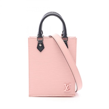 LOUIS VUITTON Sac Plat Shoulder Handbag M69575 Epi leather Pink Black Used LV