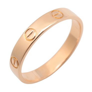 CARTIER Mini Love Ring 18KPG Pink Rose Gold Used unisex Us size 8.25 #58