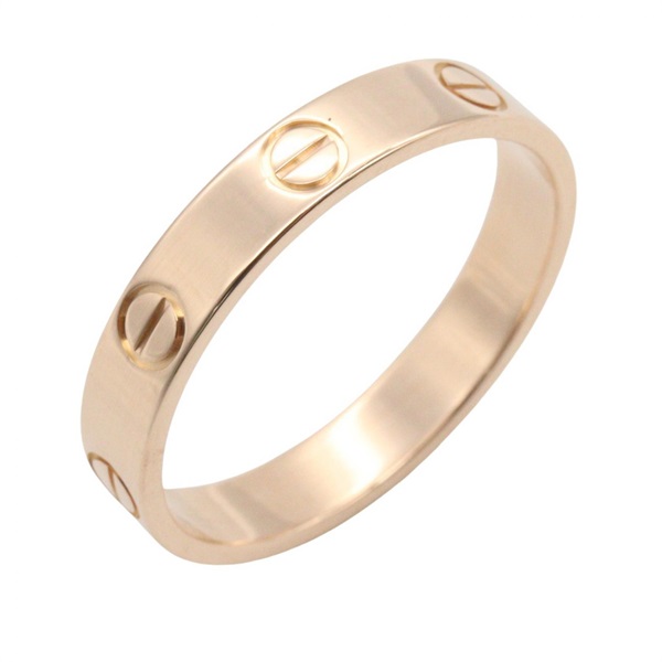 CARTIER Mini Love Ring 18KPG Pink Rose Gold Used Unisex US size #56