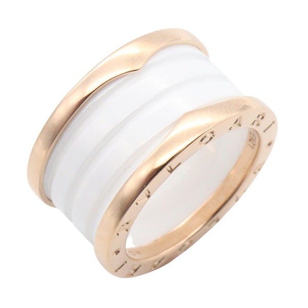 BVLGARI B-zero1 4-Band Ceramic Ring 18KRG White #52 Used Unisex US Size 5.5