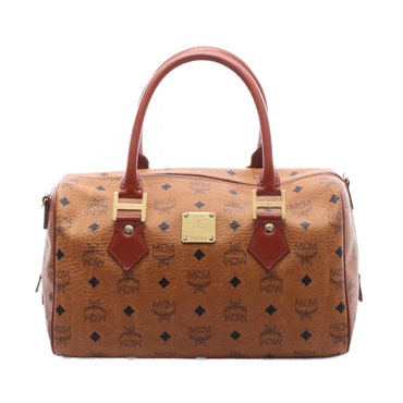 MCM Vicetos Handbag PVC coated canvas leather Brown Used Women NO strap