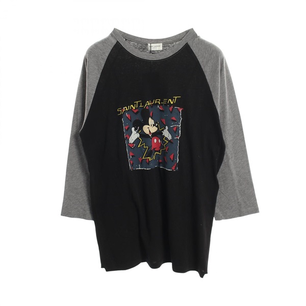 SAINT LAURENT PARIS Disney Mickey Mouse Long-sleeved Top cotton Used size XS