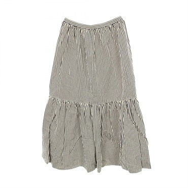 Dior Stripe Flare skirt cotton Navy White Used Women size 42