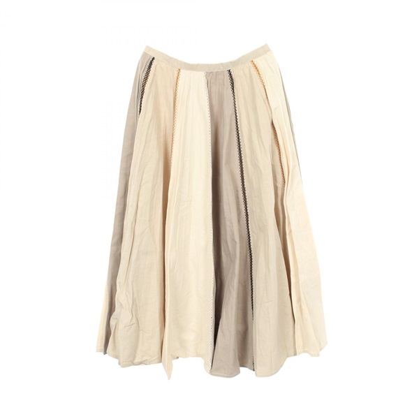 Dior Pleated patchwork Skirt cotton Beige Used Women size 40