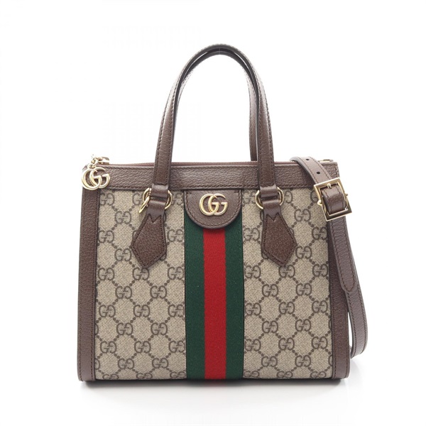 GUCCI Ophidia GG Small Shoulder Tote Bag 547551 canvas leather Beige Brown Used
