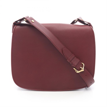 CARTIER Must Line Crossbody Shoulder Bag leather Bordeaux Used Women