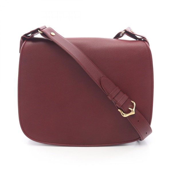 CARTIER Must Line Crossbody Shoulder Bag leather Bordeaux Used Women