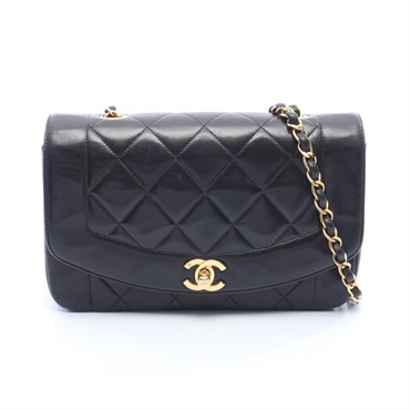 CHANEL Matelasse Diana Flap chain shoulder crossbody Bag A01164 Lambskin BK GHW