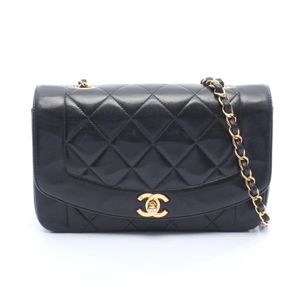 CHANEL Matelasse Diana Flap chain shoulder crossbody Bag A01164 Lambskin BK GHW