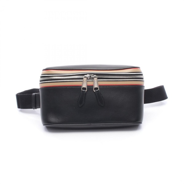 BURBERRY Waist crossbody bag leather Black Beige Multicolor Used mens