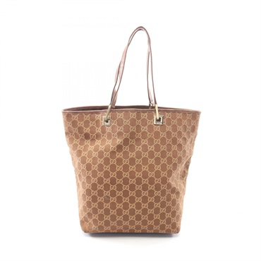 GUCCI GG Pattern Bucket Tote Handbag 002 1098 canvas leather Brown Used Women