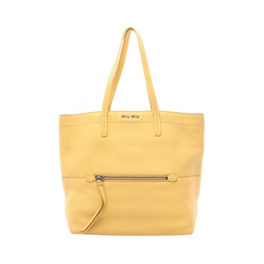 Miu Miu Shoulder Tote Bag RR1820 Leather Yellow Used Women