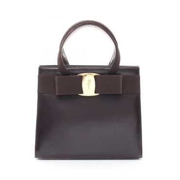 Salvatore Ferragamo Vara Ribbon Handbag 21 4178 leather Brown GHW Used Women