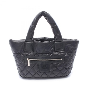 CHANEL Coco Cocoon Small Tote Bag A48610 Nylon leather Black Bordeaux Used SHW