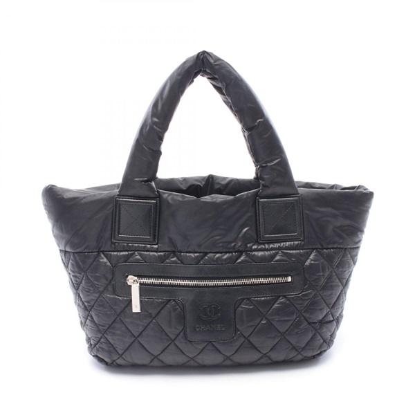 CHANEL Coco Cocoon Small Tote Bag A48610 Nylon leather Black Bordeaux Used SHW