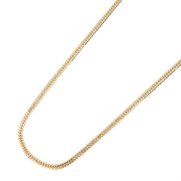 JEWELRY Double 6 Side Flat link Chain Necklace 18KYG Yellow Gold Used 50cm