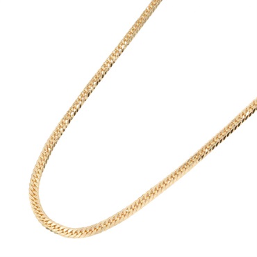 JEWELRY Double 6 Side Flat link Chain Necklace 18KYG Yellow Gold Used 50cm