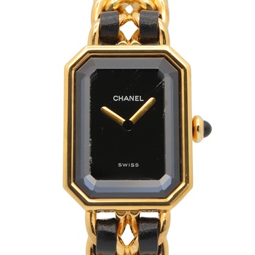 CHANEL Premiere S Wrist Watch H0001 Quartz Gold Plated leather Used Women CC