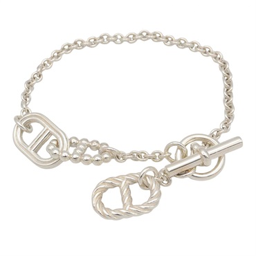 HERMES Chaine d’Ancre Parade Bracelet Bangle 16cm Silver 925 Used Unisex