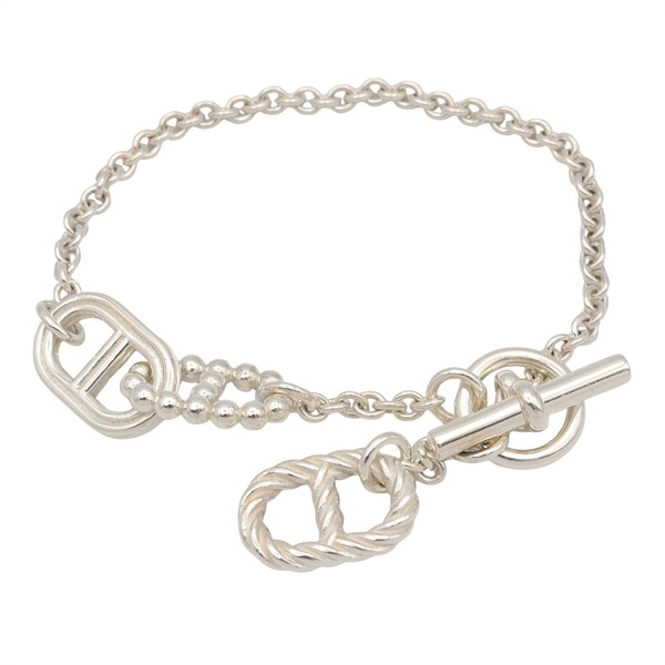 HERMES Chaine d’Ancre Parade Bracelet Bangle 16cm Silver 925 Used Unisex