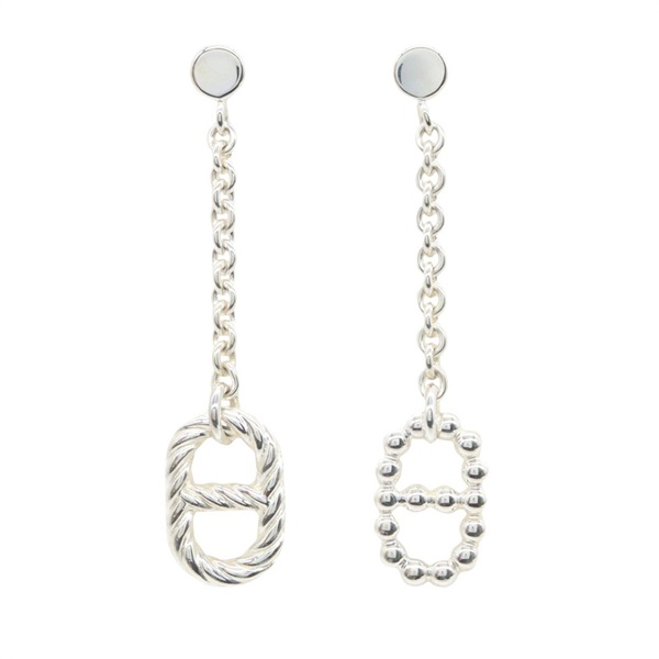 HERMES Chaine d’Ancre Parade Pierced Earrings Silver925 Used Women