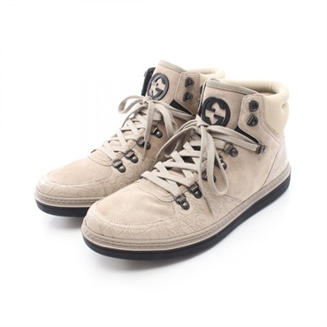 GUCCI Interlocking G Japan Limited sneakers 376212 Suede leather Beige #9 mens
