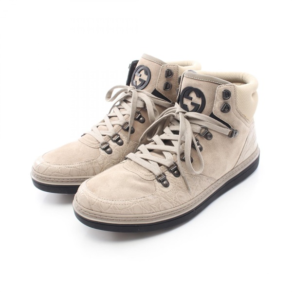 GUCCI Interlocking G Japan Limited sneakers 376212 Suede leather Beige #9 mens