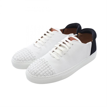 GIORGIO ARMANI sneakers leather Suede White Black Used mens #8.5