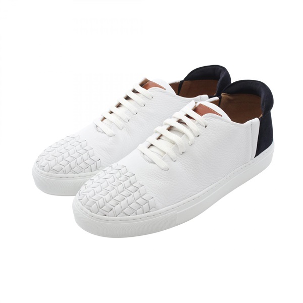 GIORGIO ARMANI sneakers leather Suede White Black Used mens #8.5