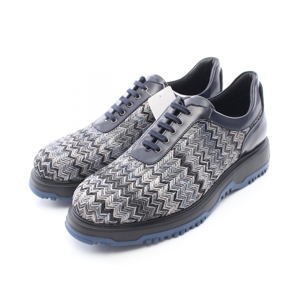 Emporio Armani sneakers leather Fabric Navy Gray #8 Used mens
